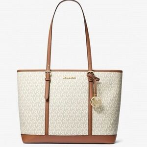 Michael Kors Brown and Cream Tote Bag